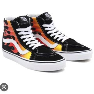 Vans high top flames & fire shoes